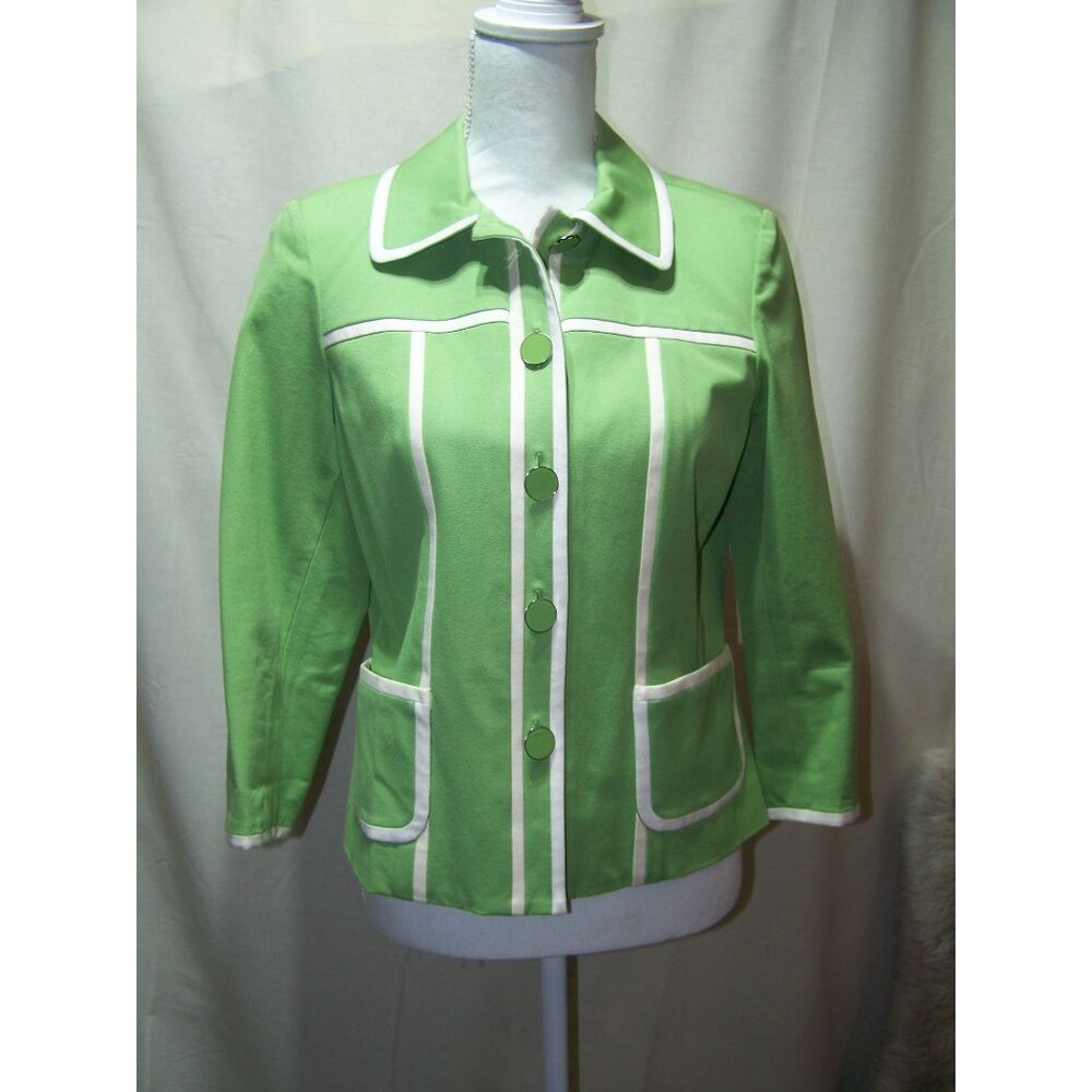 Doncaster Jacket Blazer Top Green Cotton Stretch 8 Petite Career